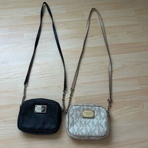 Michael Kors Black and Tan Crossbody Bags